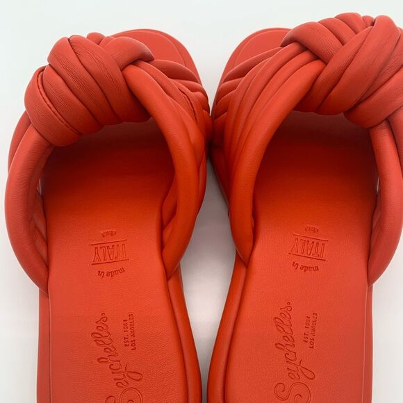 NEW Seychelles Simply The Best Orange Red Slide Sandals Casual - Picture 5 of 9